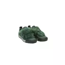 Forest Green Nappa Fur Sneakers