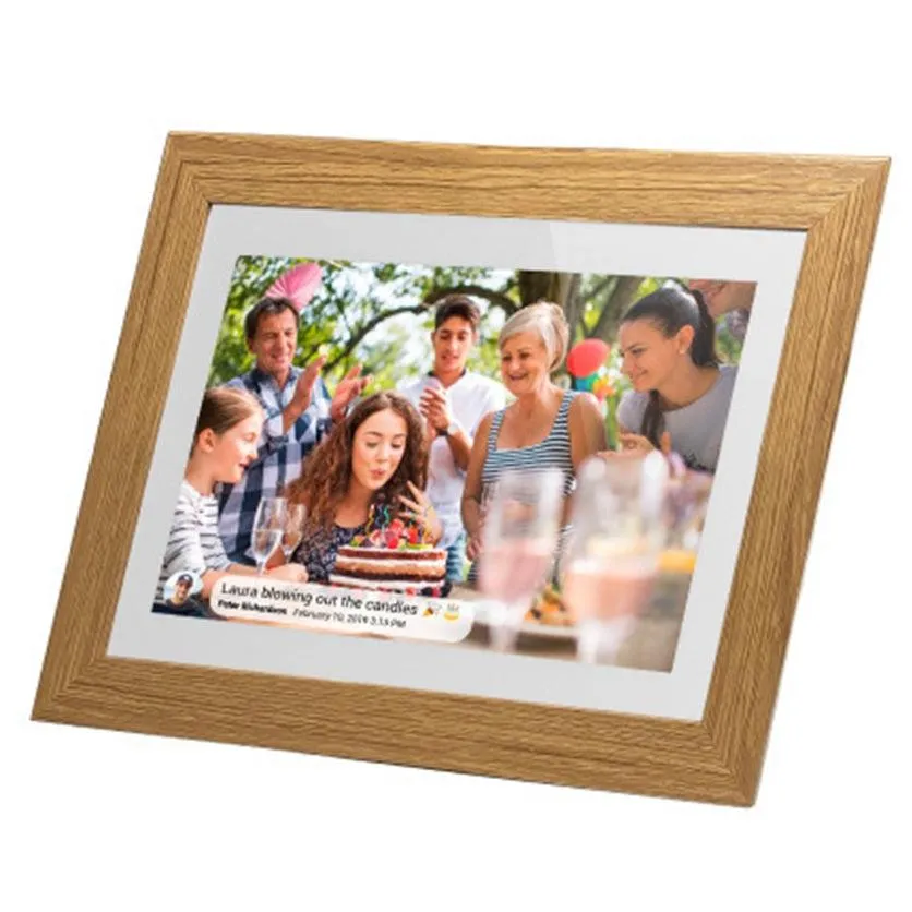 Frameo 7 Smart WiFi Digital Photo Video Frame White Oak