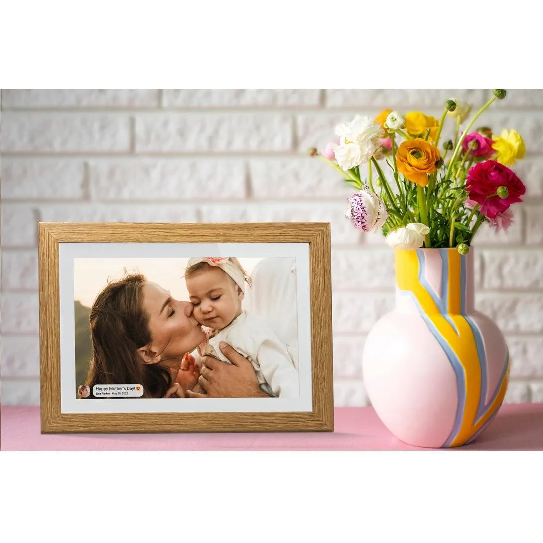 Frameo 7 Smart WiFi Digital Photo Video Frame White Oak