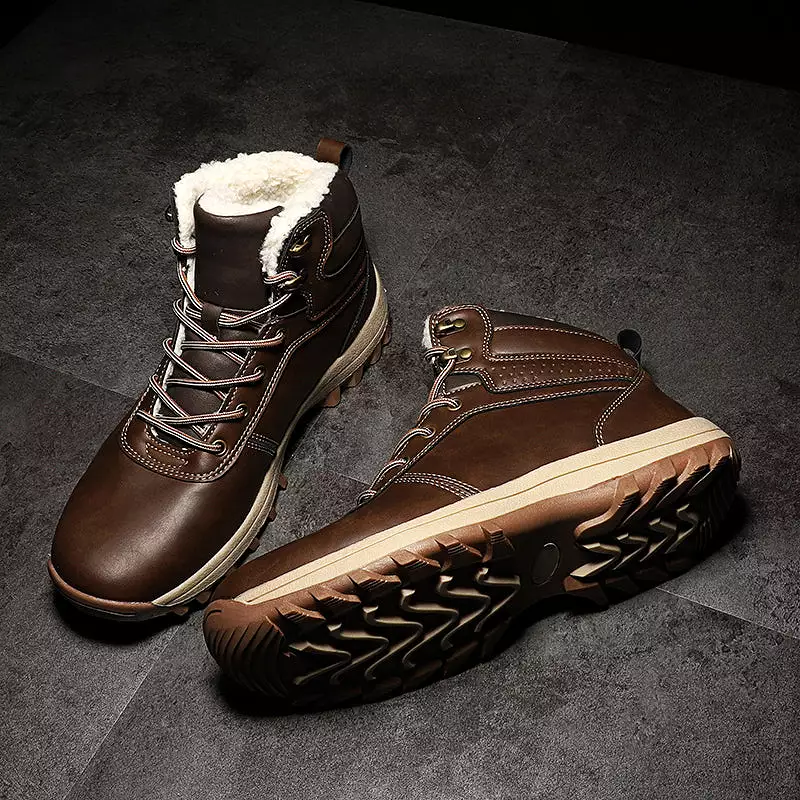 Fur Lined Hiking Boots for Men