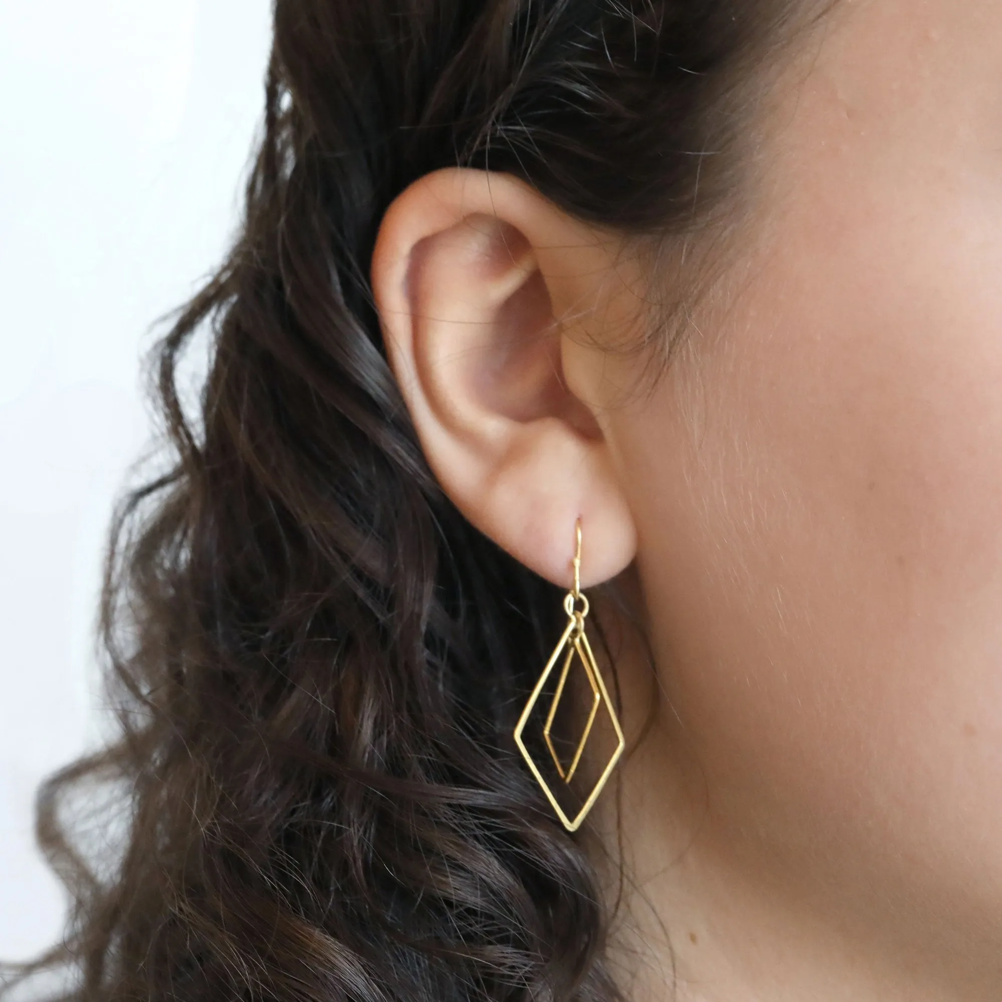 Gold Geometric Origami Earrings