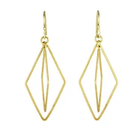 Gold Geometric Origami Earrings