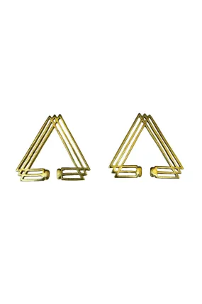 Gold Triangle Earring Cuffs - Trendy, Stylish, and Dazzling Gold Cuffs