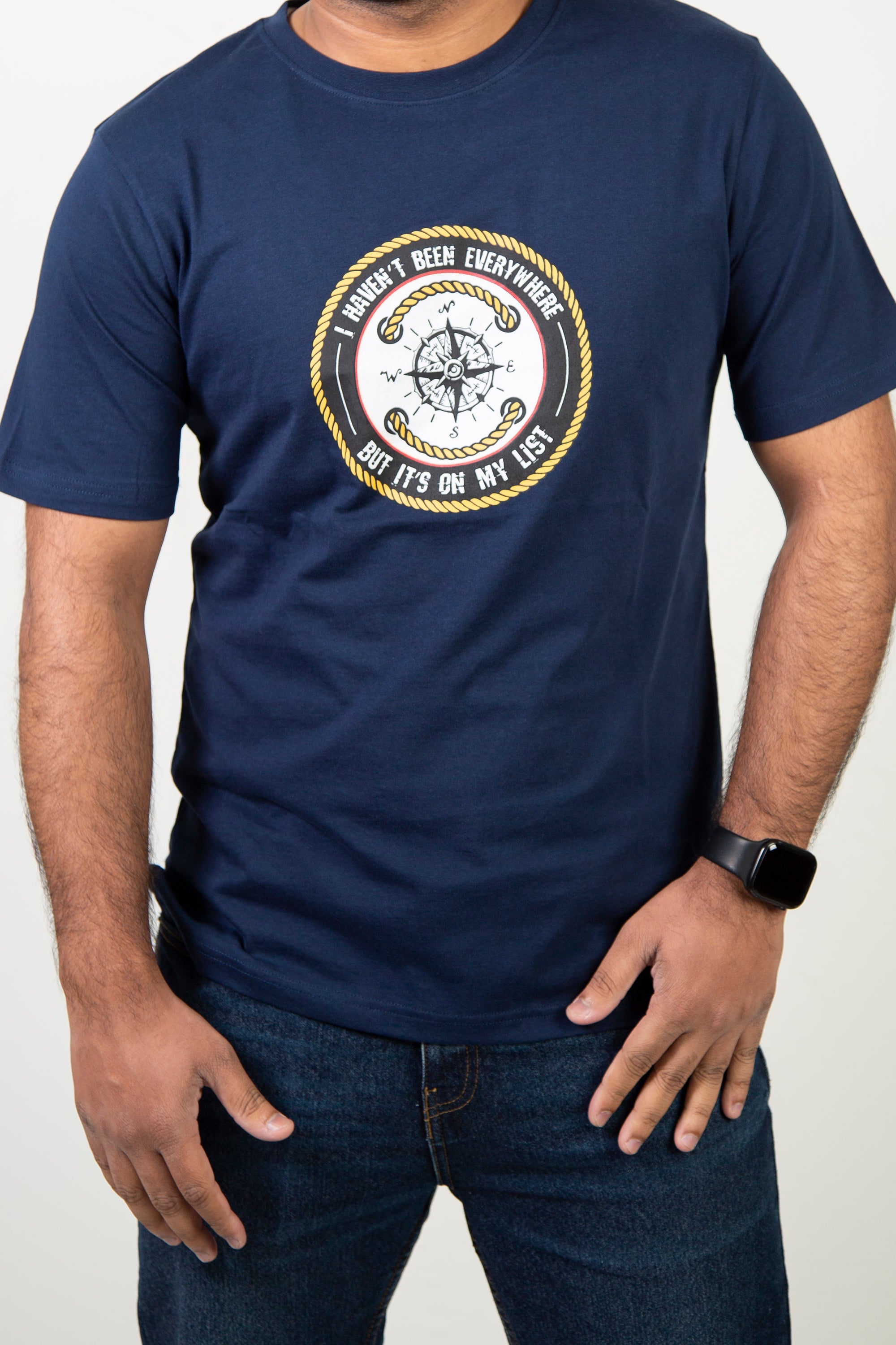 Graphic Tee with Compass Design