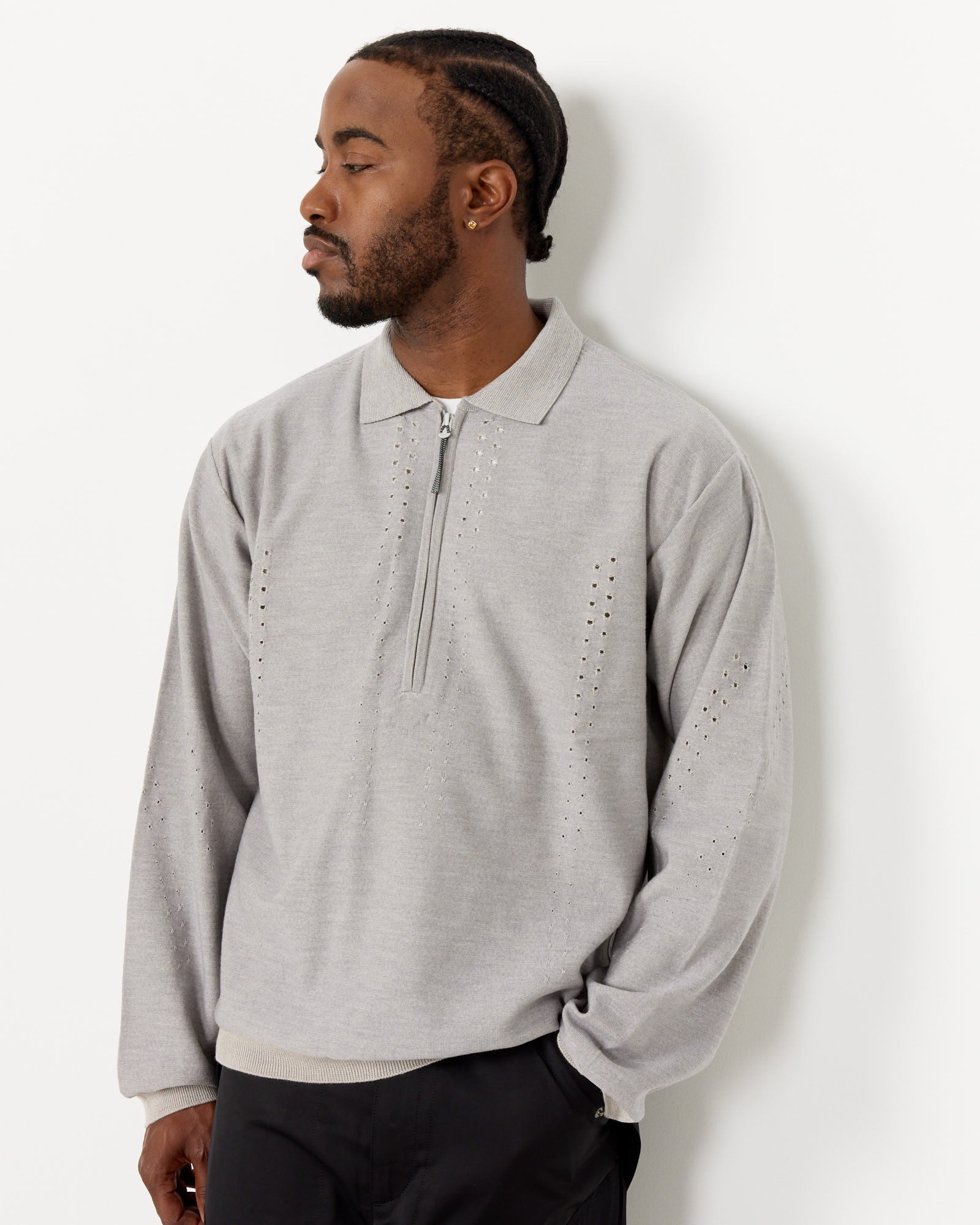 Grey Merino Polo