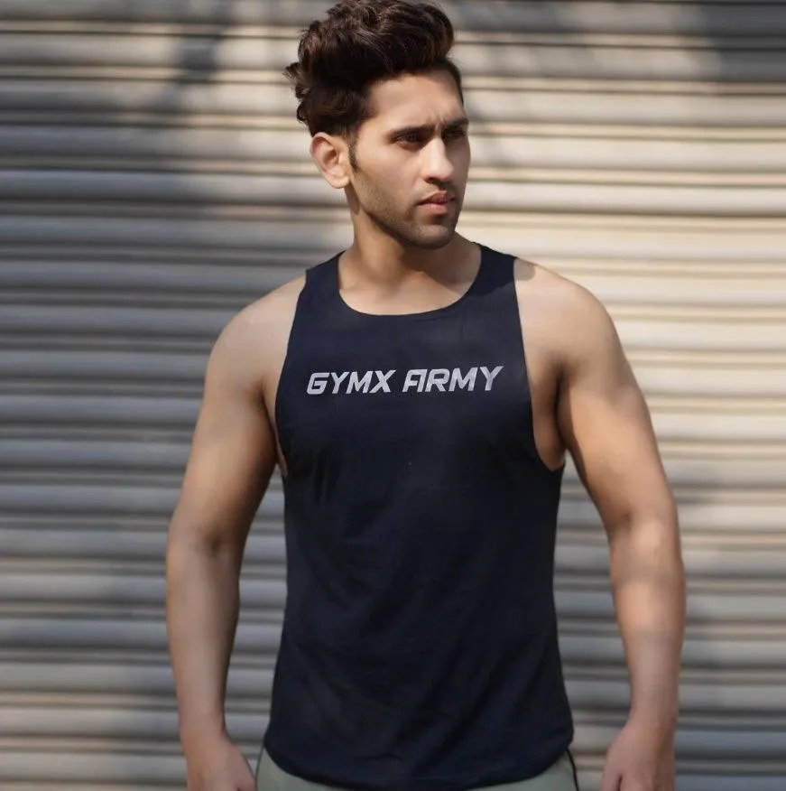 Gymx Army Blue Tank - Sale