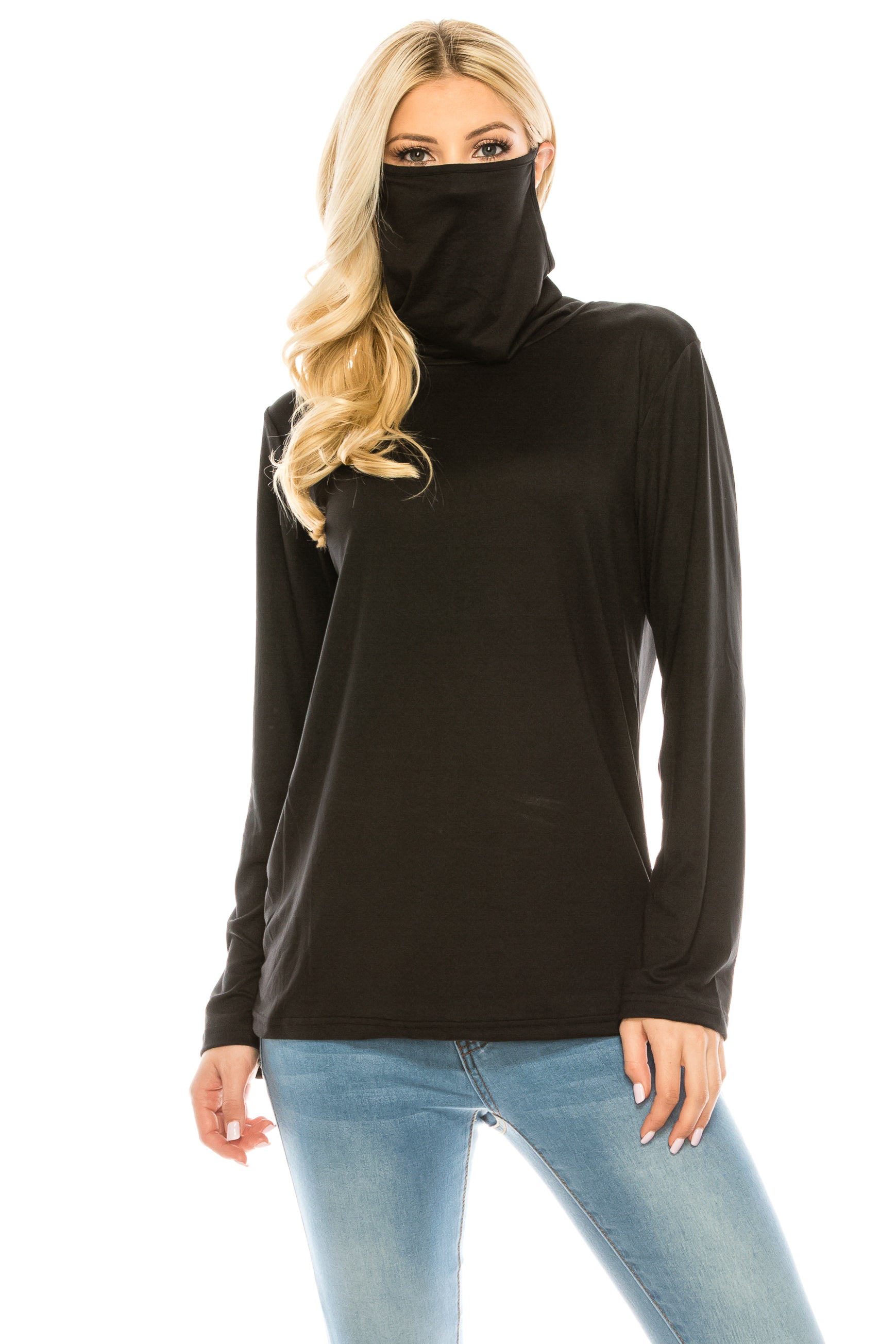 Haut Edition Cowl Neck Tee with Mask