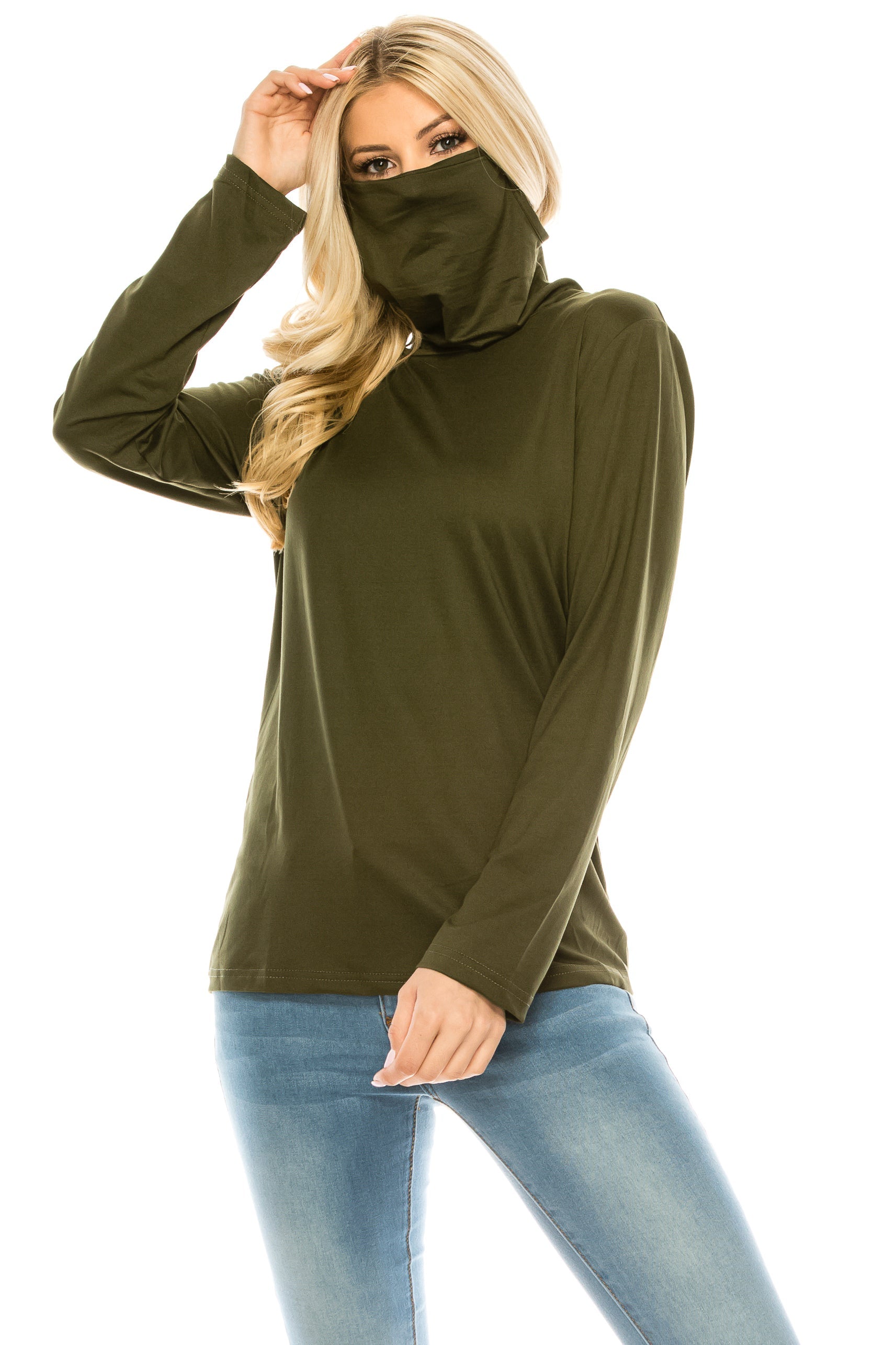 Haut Edition Cowl Neck Tee with Mask