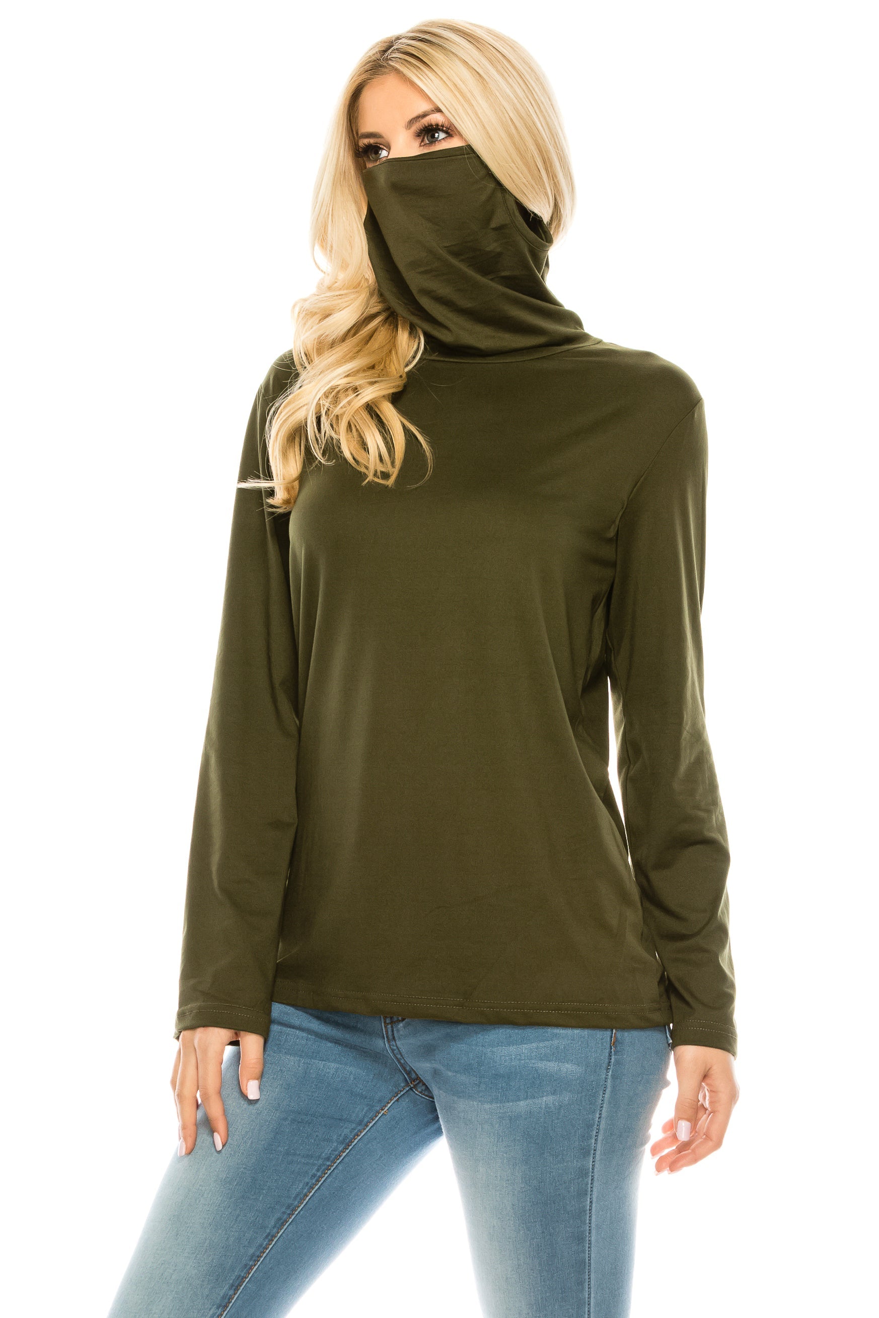 Haut Edition Cowl Neck Tee with Mask