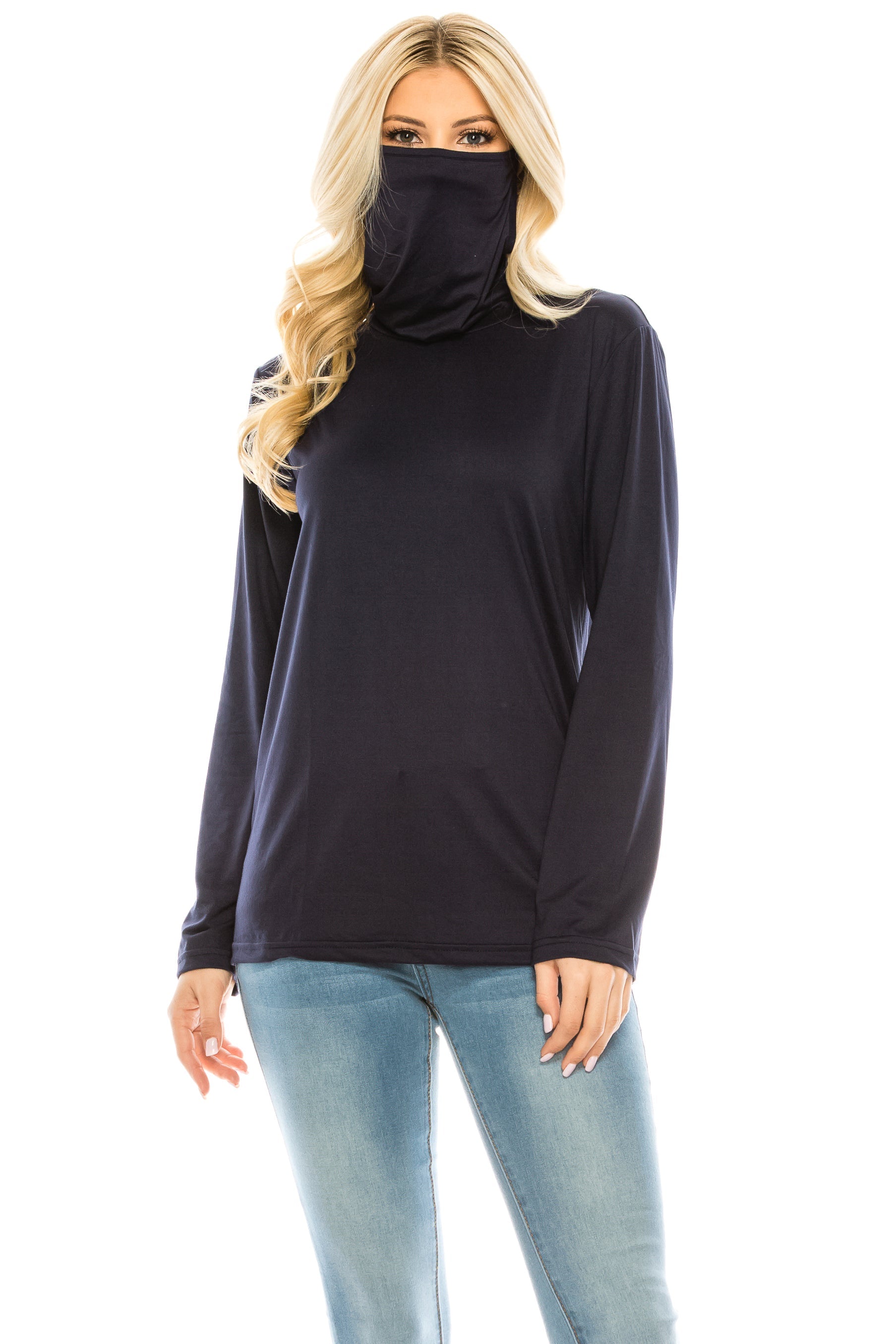 Haut Edition Cowl Neck Tee with Mask