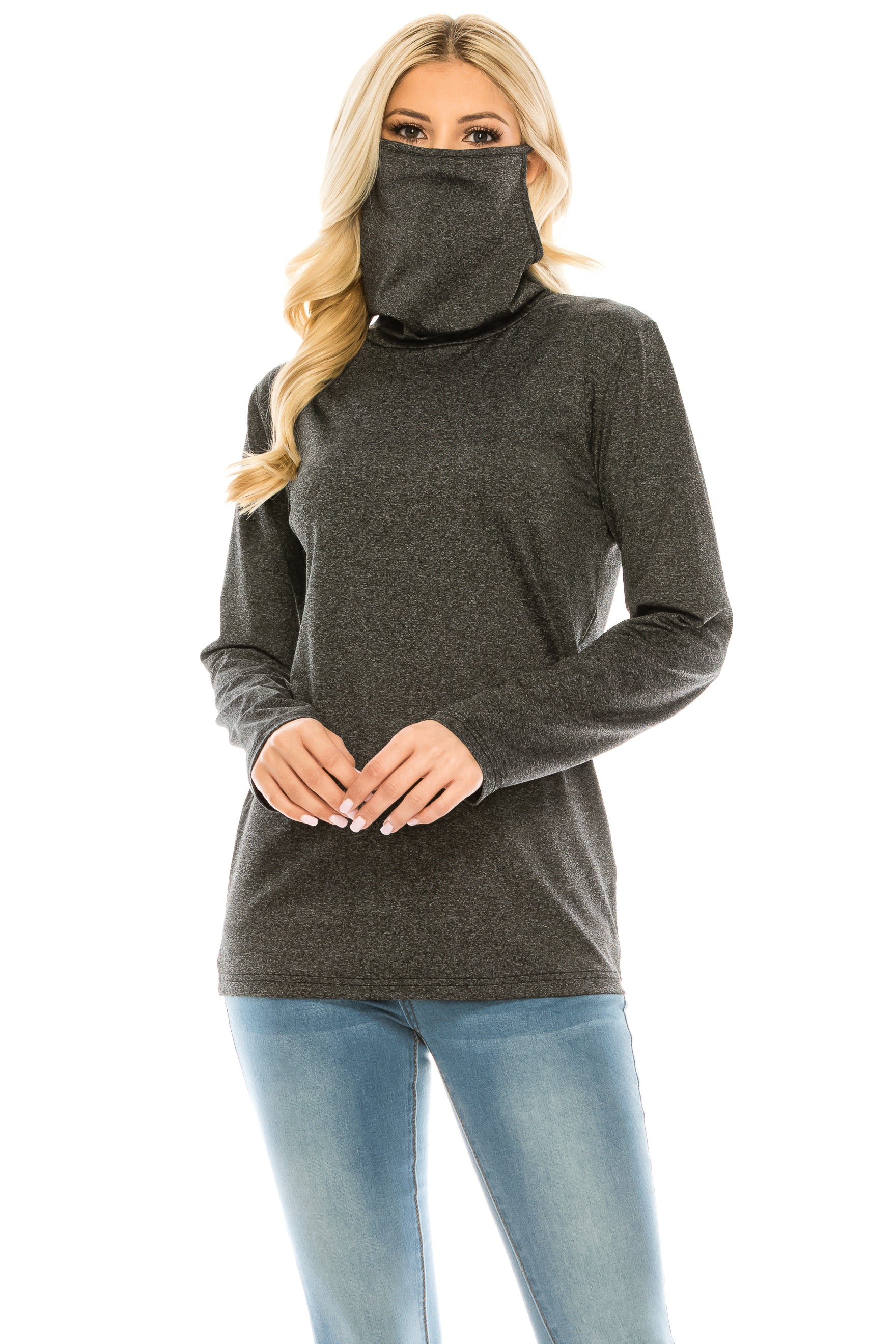 Haut Edition Cowl Neck Tee with Mask