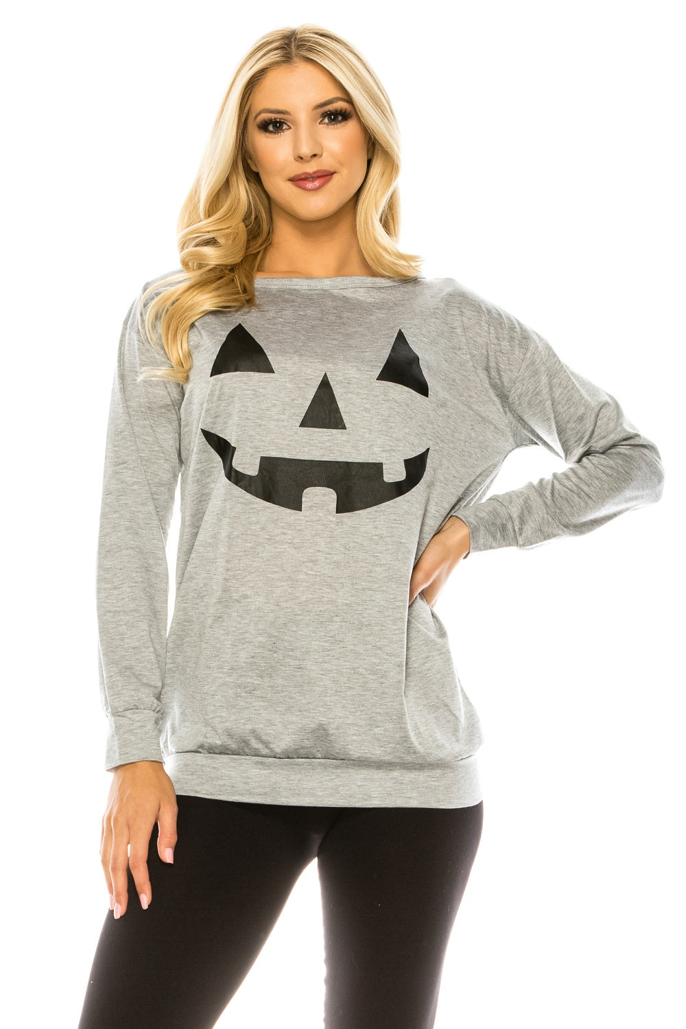 Haute Edition Plus Size Halloween Pumpkin Graphic Tee for Women