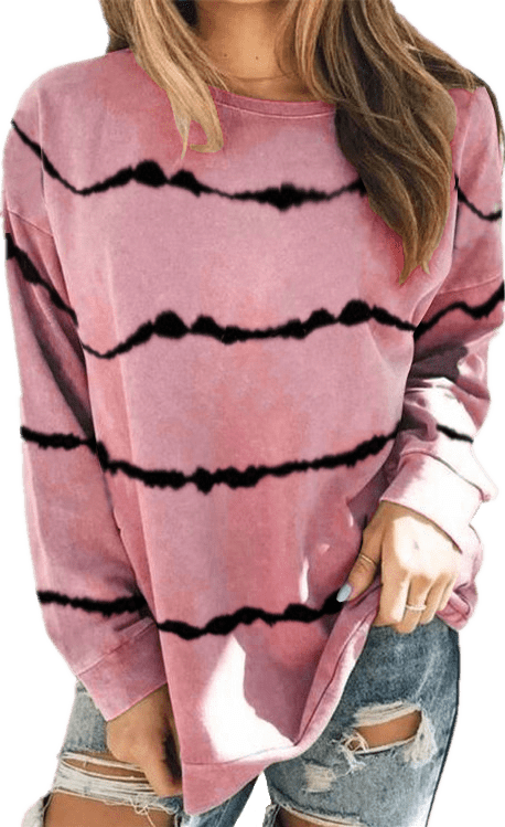 Haute Edition Tie Dye Stripe Long Sleeve T-Shirt