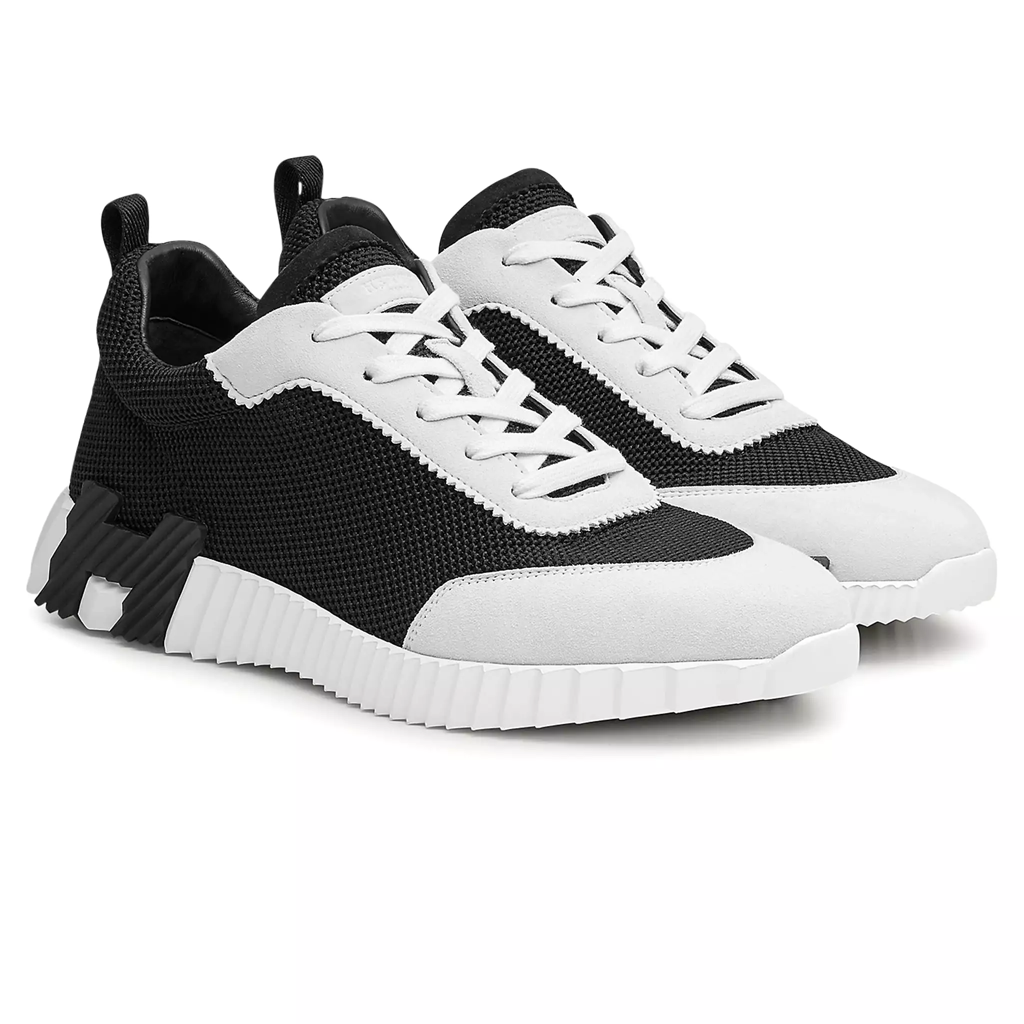 Hermes Paris White Black Bouncing Sneaker - Shop Now