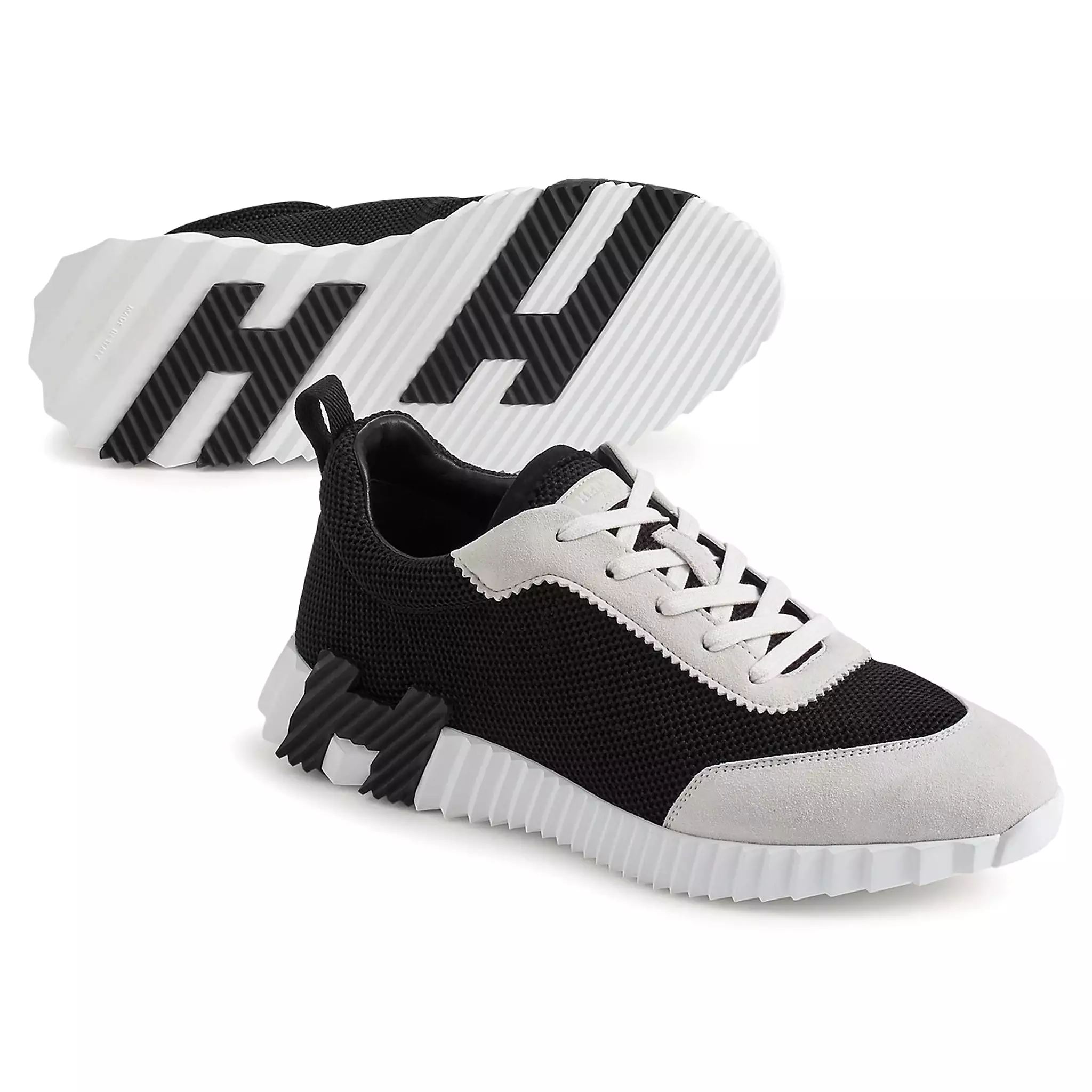 Hermes Paris White Black Bouncing Sneaker - Shop Now