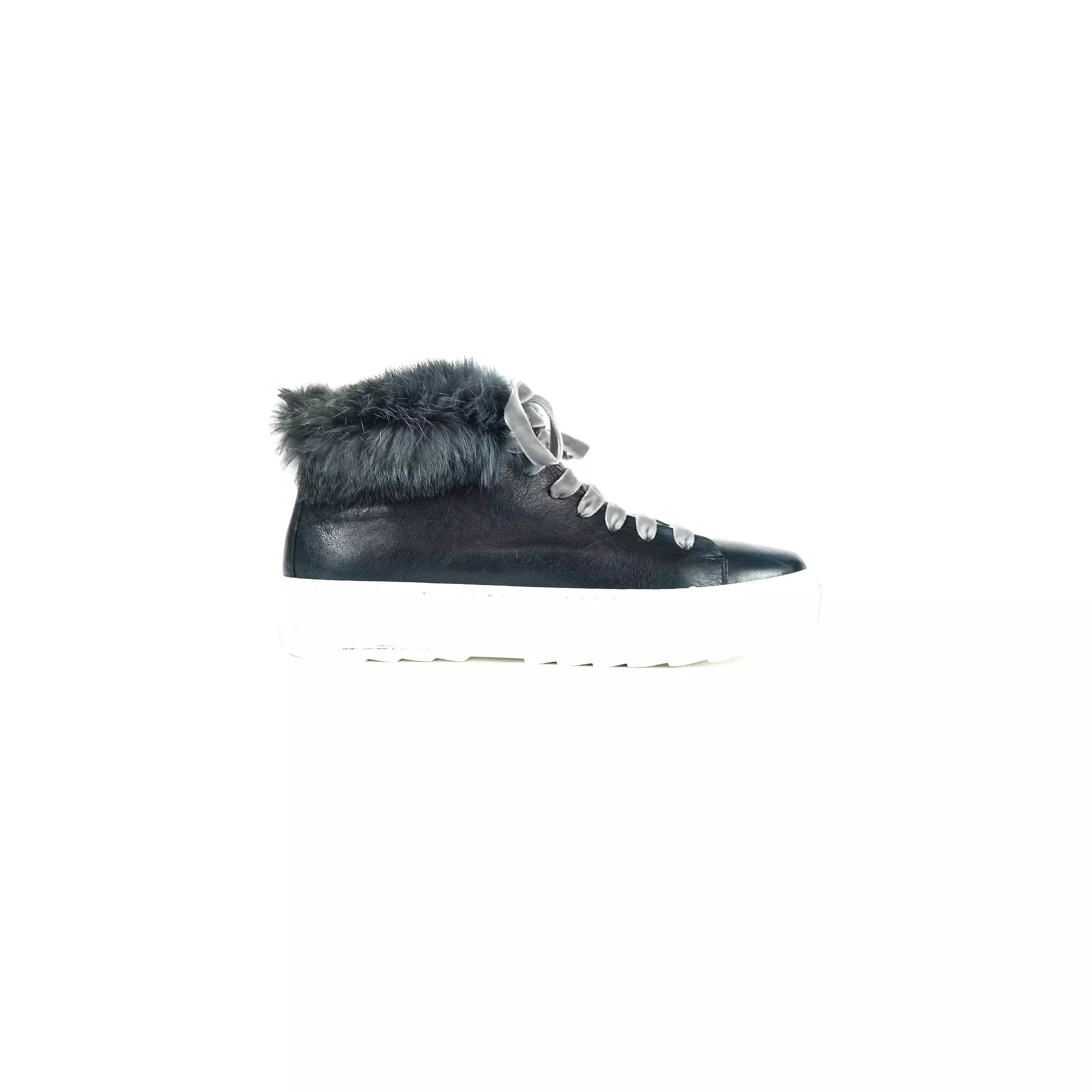 High Fur Sneakers Deep Blue