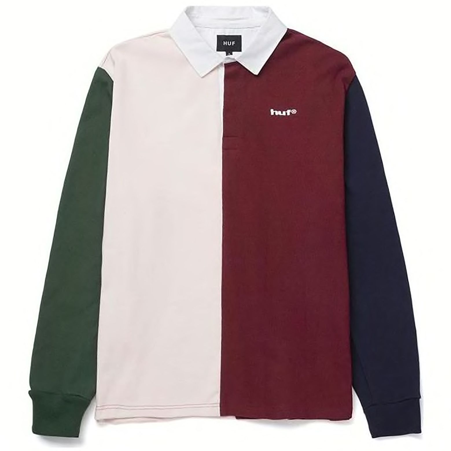 Huf Polo Mick Color Block Rugby Merlot