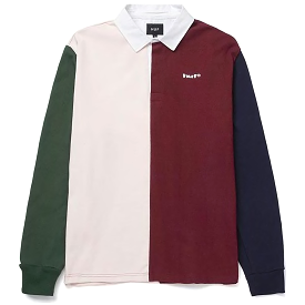 Huf Polo Mick Color Block Rugby Merlot