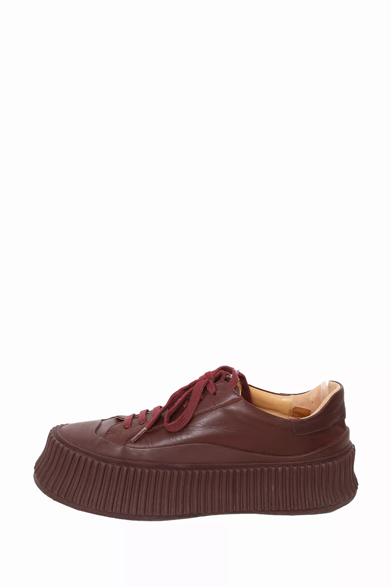 Jil Sander Burgundy Leather Platform Sneaker size 37 - Buy Now