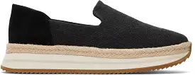 Jocelyn Black Slub/Suede Espadrille Sneaker