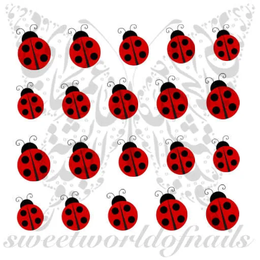 Ladybug Nail Art Nail Water Decals Slides