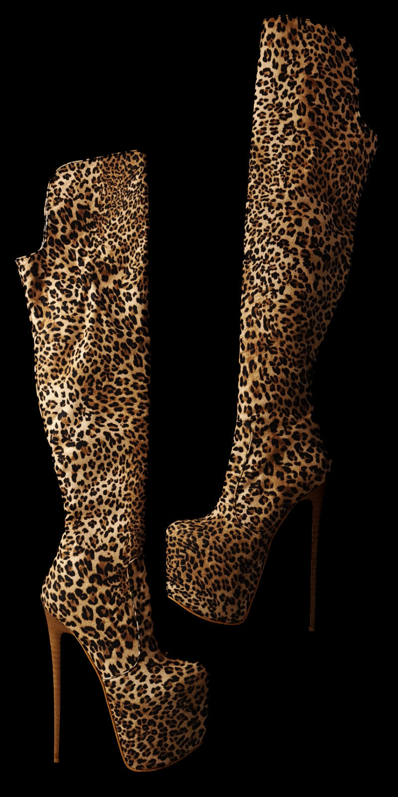 Leopard Print Platform Boots