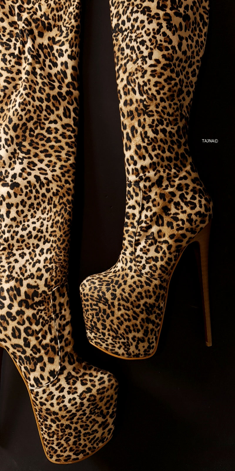 Leopard Print Platform Boots