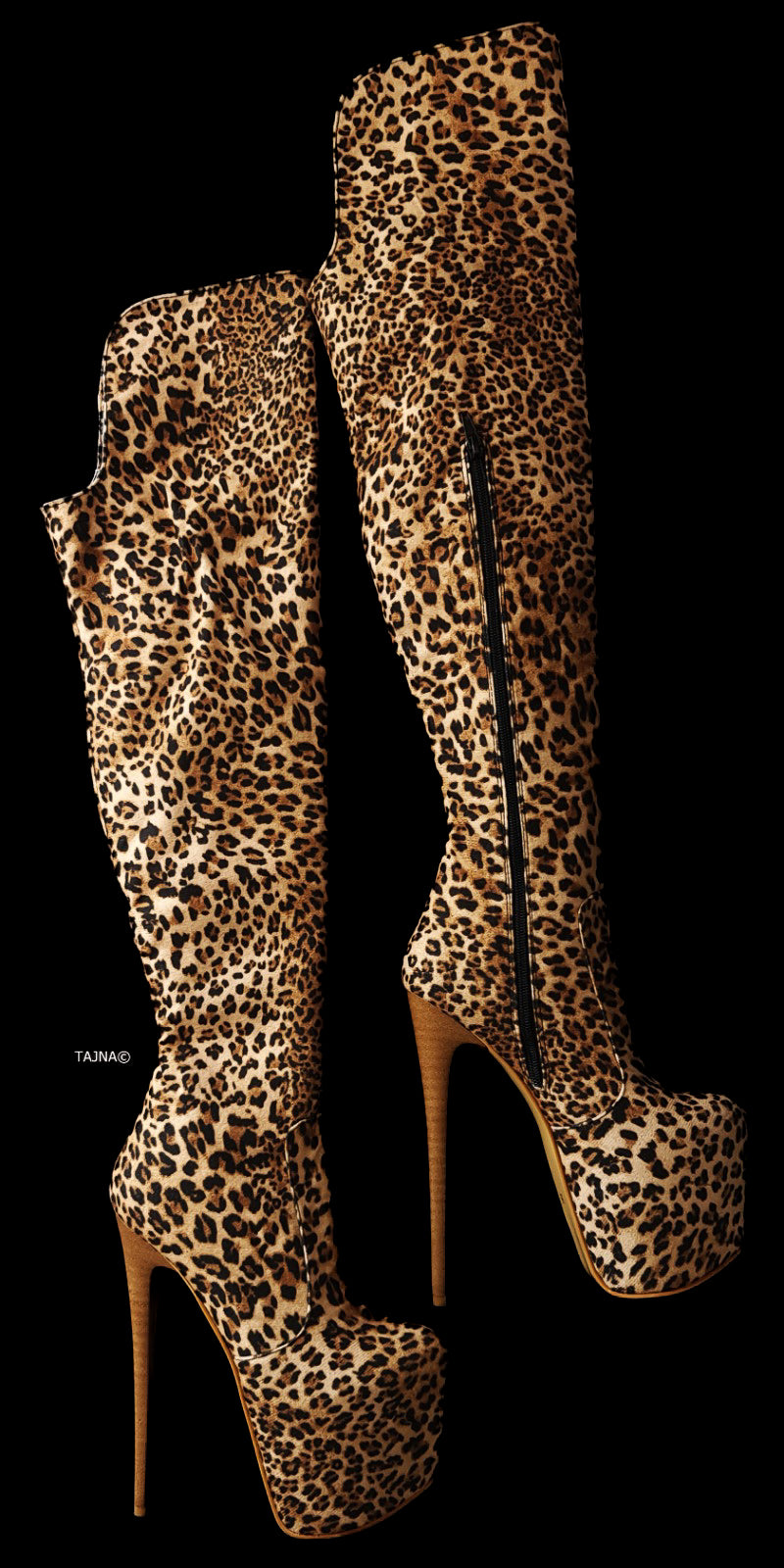 Leopard Print Platform Boots