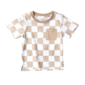 Little Bipsy Checkered T-Shirt in Beige