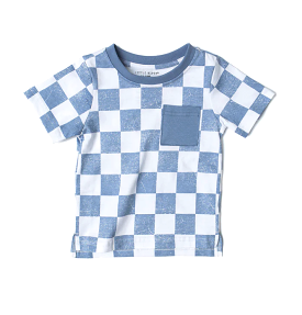 Little Bipsy Checkered Tee Sky Blue - Kids Clothing