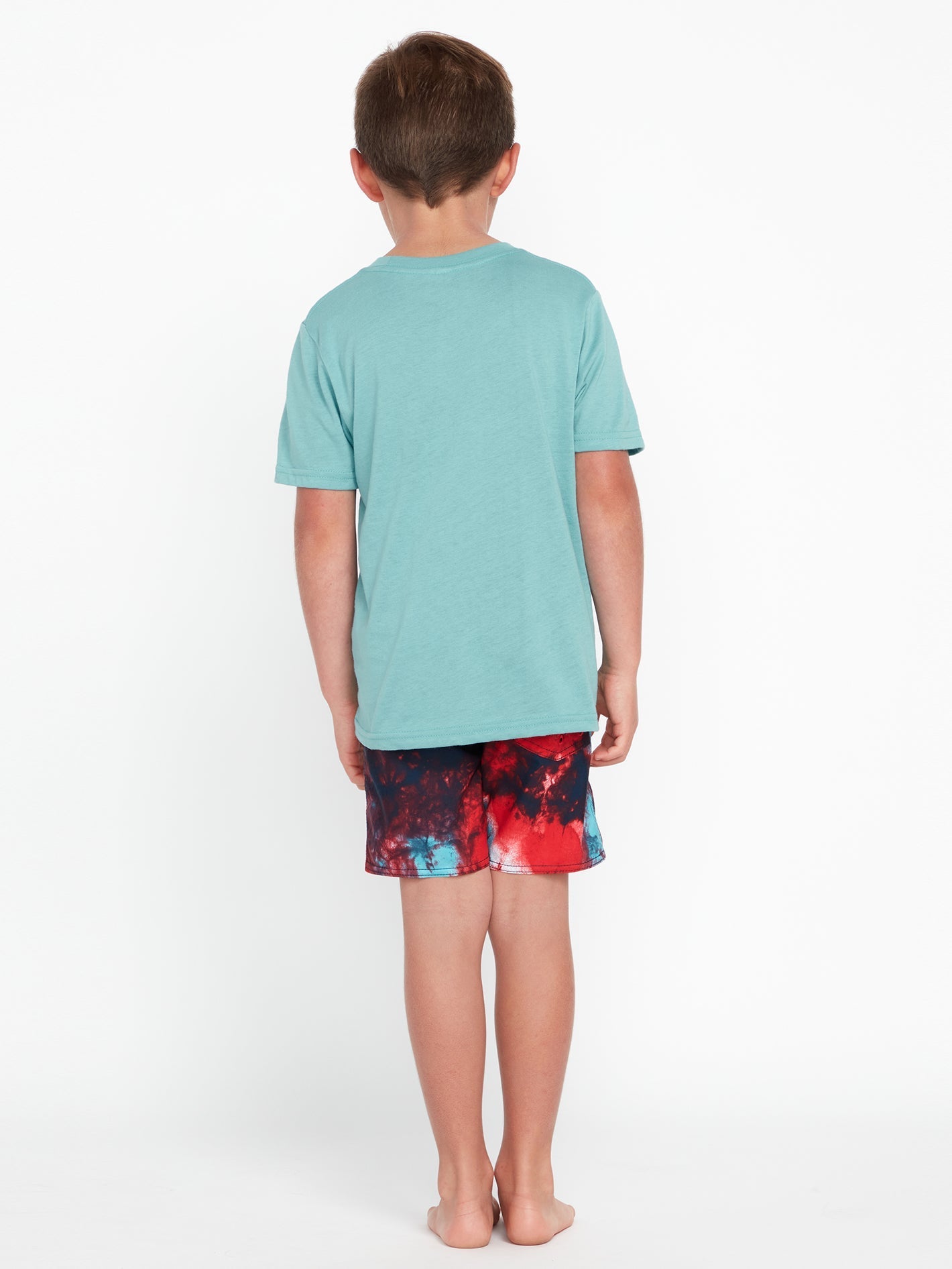 Little Boys Cali Blue Heather Tee - Short Sleeve Wave Design