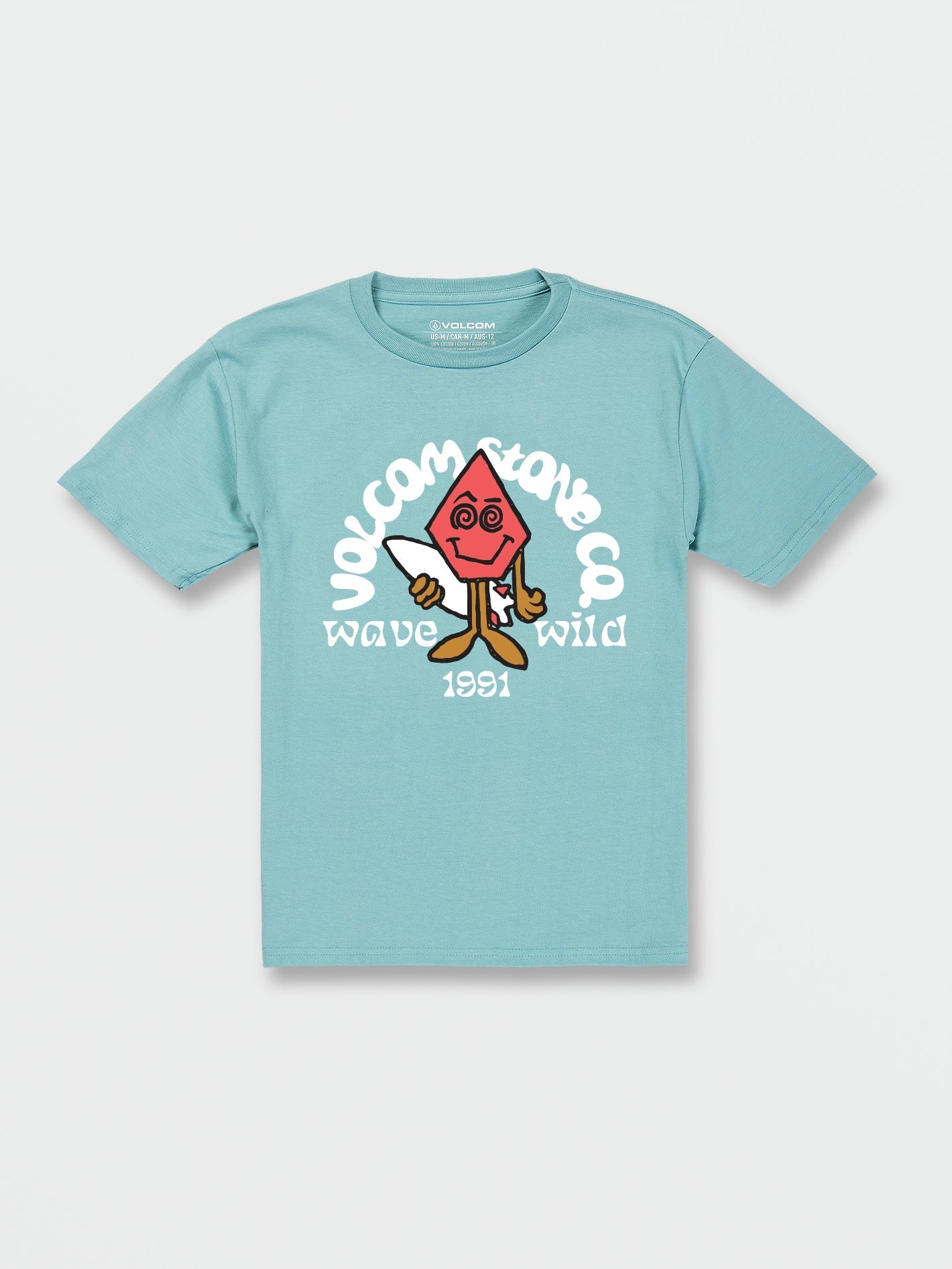 Little Boys Cali Blue Heather Tee - Short Sleeve Wave Design