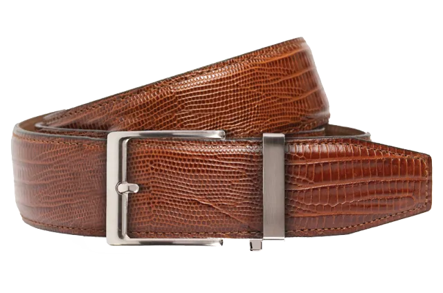 Lizard Brown Dress Belt with 40 mm Strap