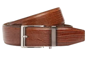 Lizard Brown Dress Belt with 40 mm Strap