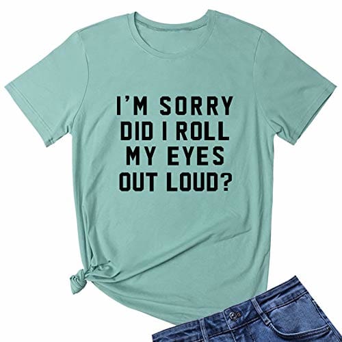 LOOKFACE Sorry Roll Summer Graphic Cute Tee Shirts Women