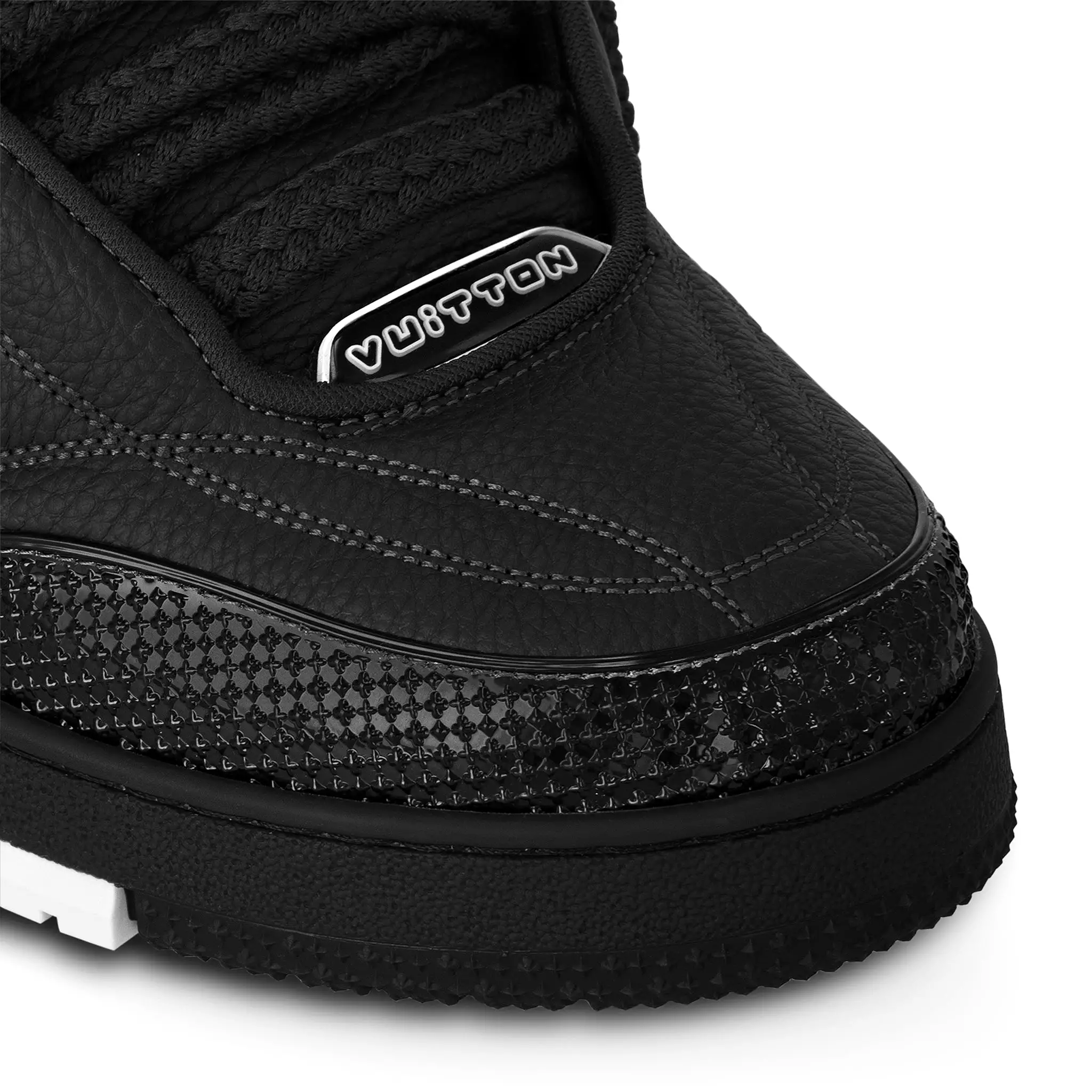 Louis Vuitton black skate sneakers, grained leather trainers