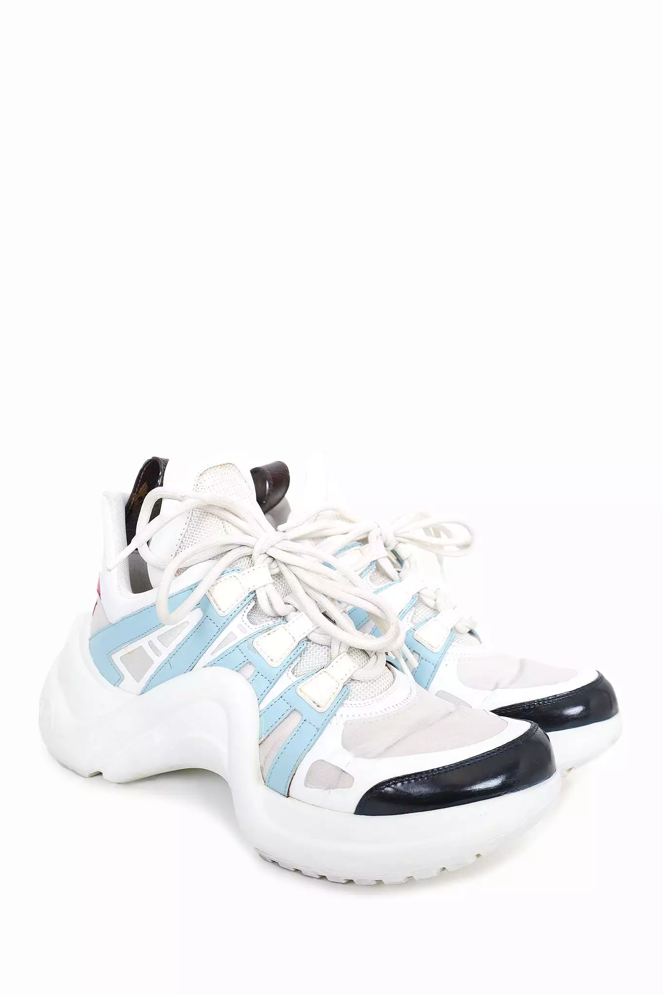 Louis Vuitton White Blue Arch Light Sneaker Size 36 - Shop Now.