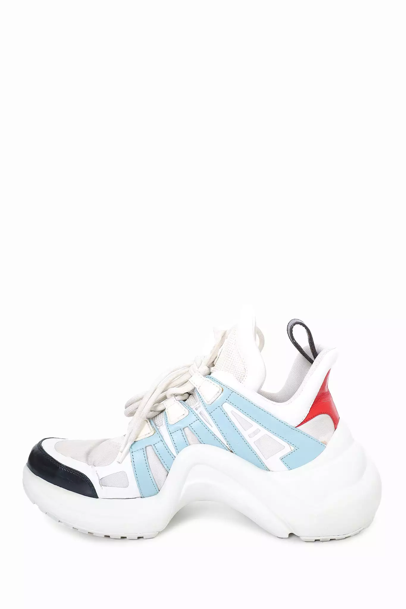 Louis Vuitton White Blue Arch Light Sneaker Size 36 - Shop Now.