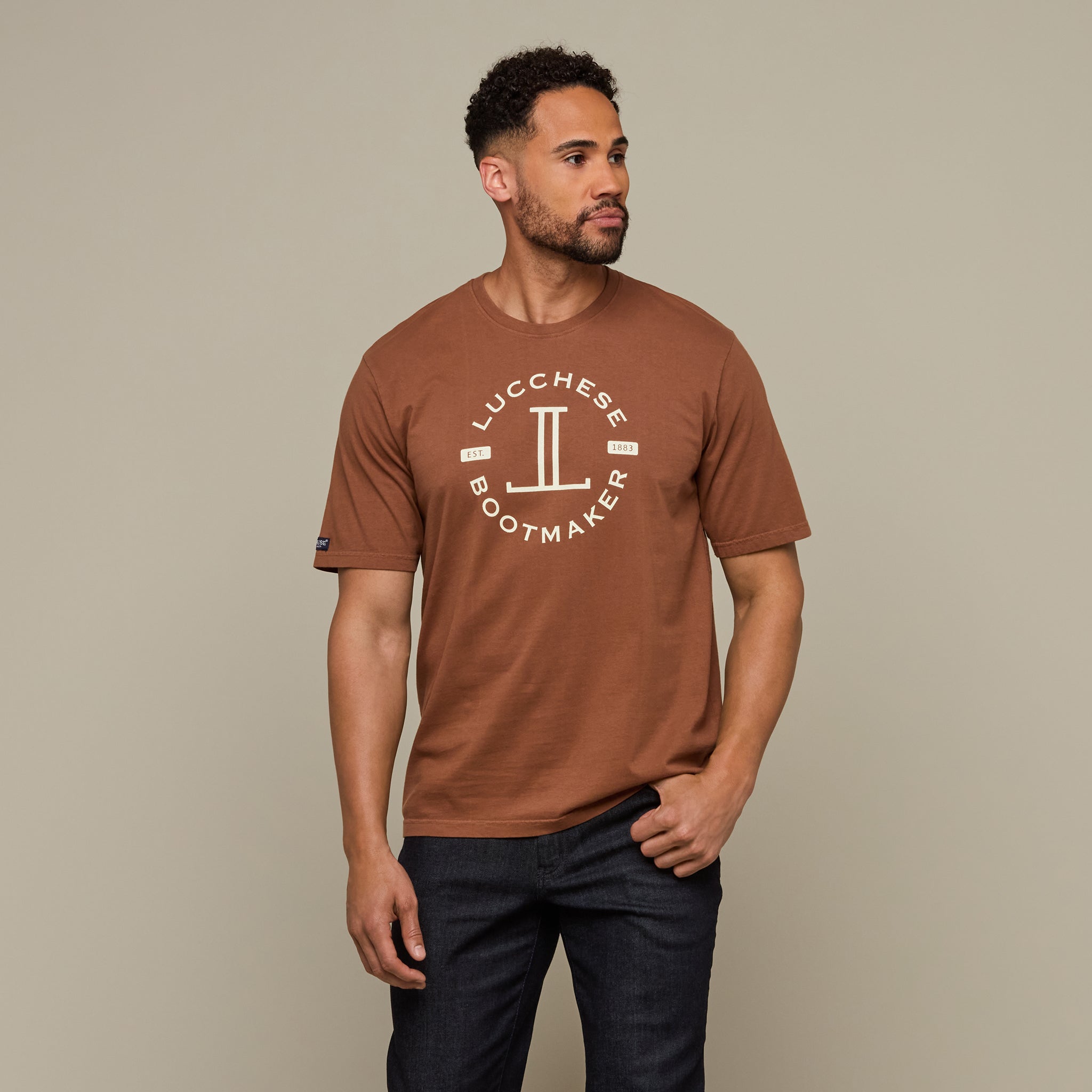 Lucchese Badge T-Shirt - Tobacco