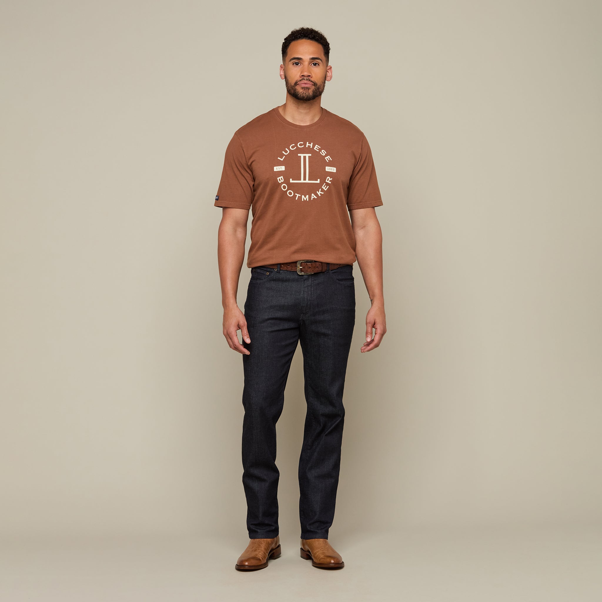 Lucchese Badge T-Shirt - Tobacco