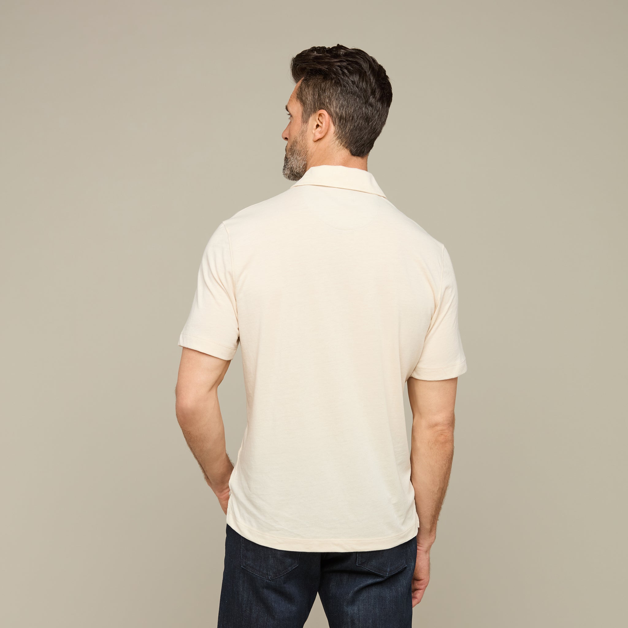 Lucchese Cream Pima Blend Polo