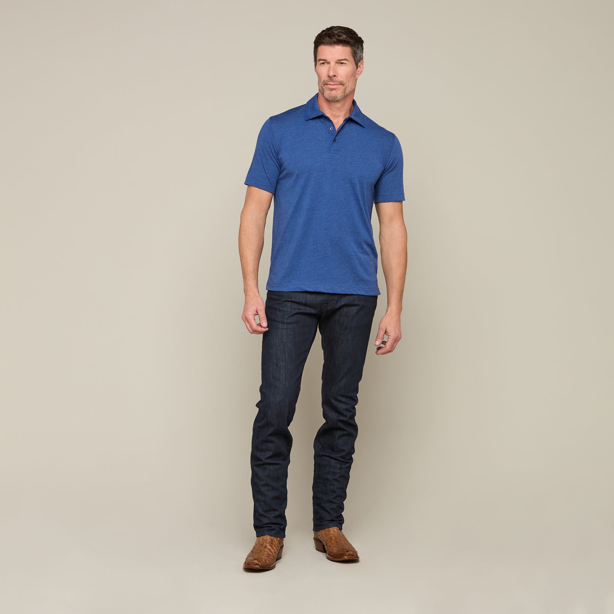 Lucchese Pima Blend Polo | Tahiti