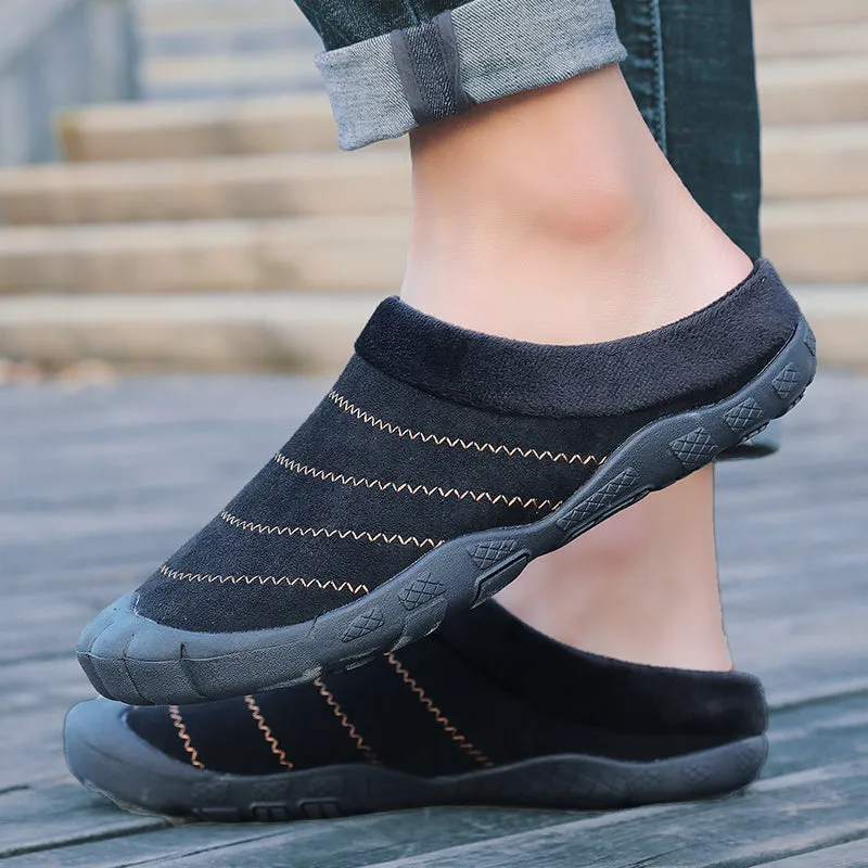 Men's Plus Fleece Warm Cotton Slippers