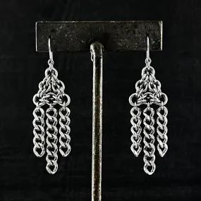 Metal Triangle Earrings with Fringe - Shop now!