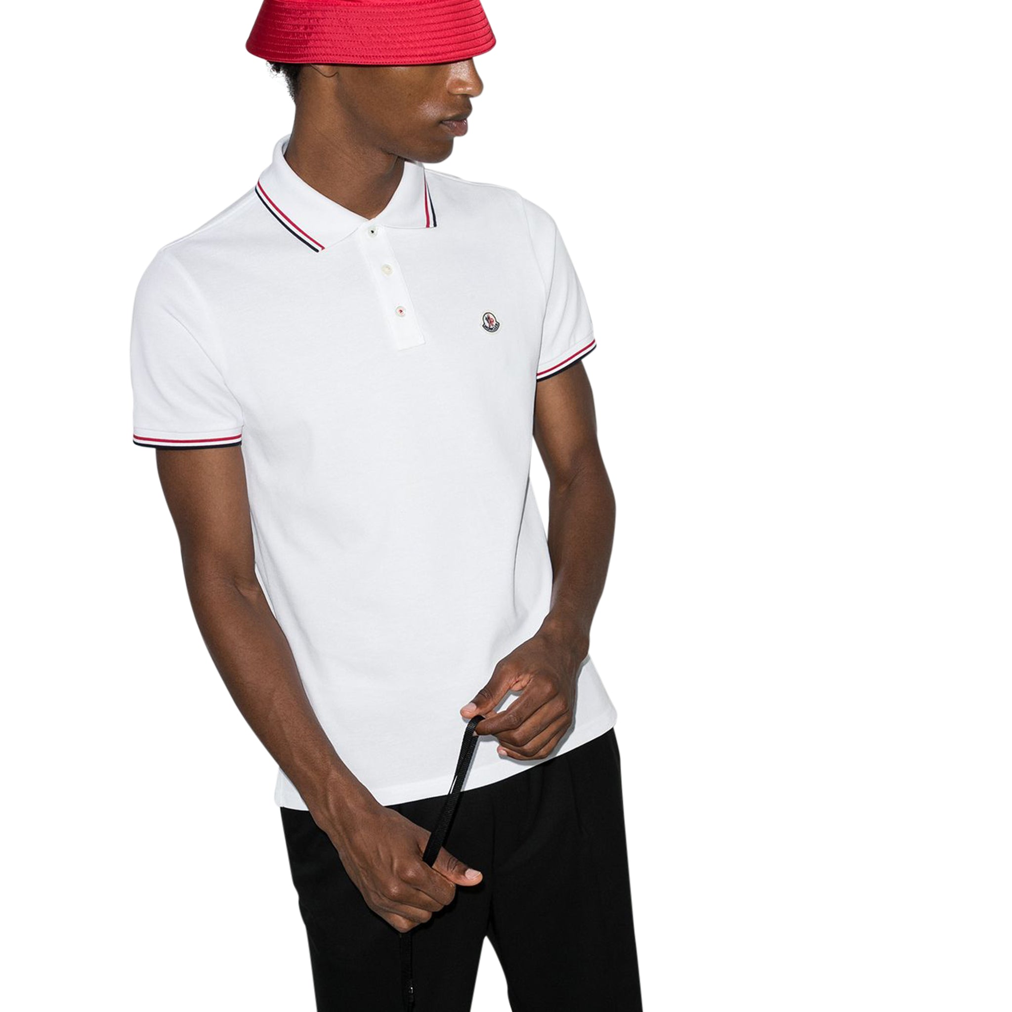 Moncler Polo Shirt with White Logo Patch