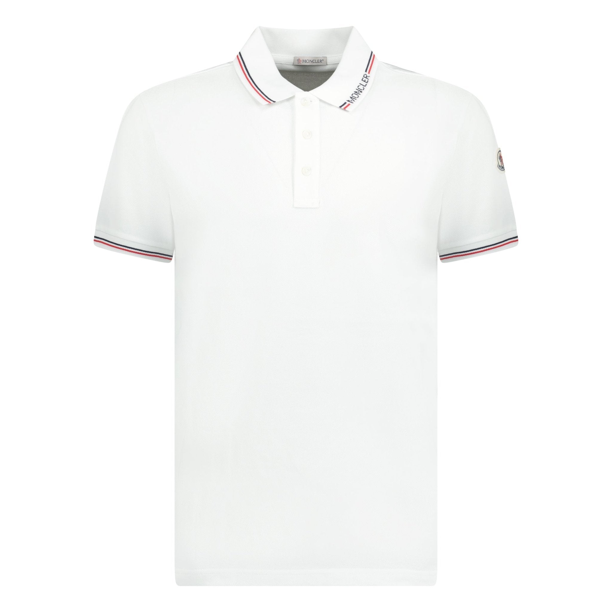 moncler white badge polo shirt