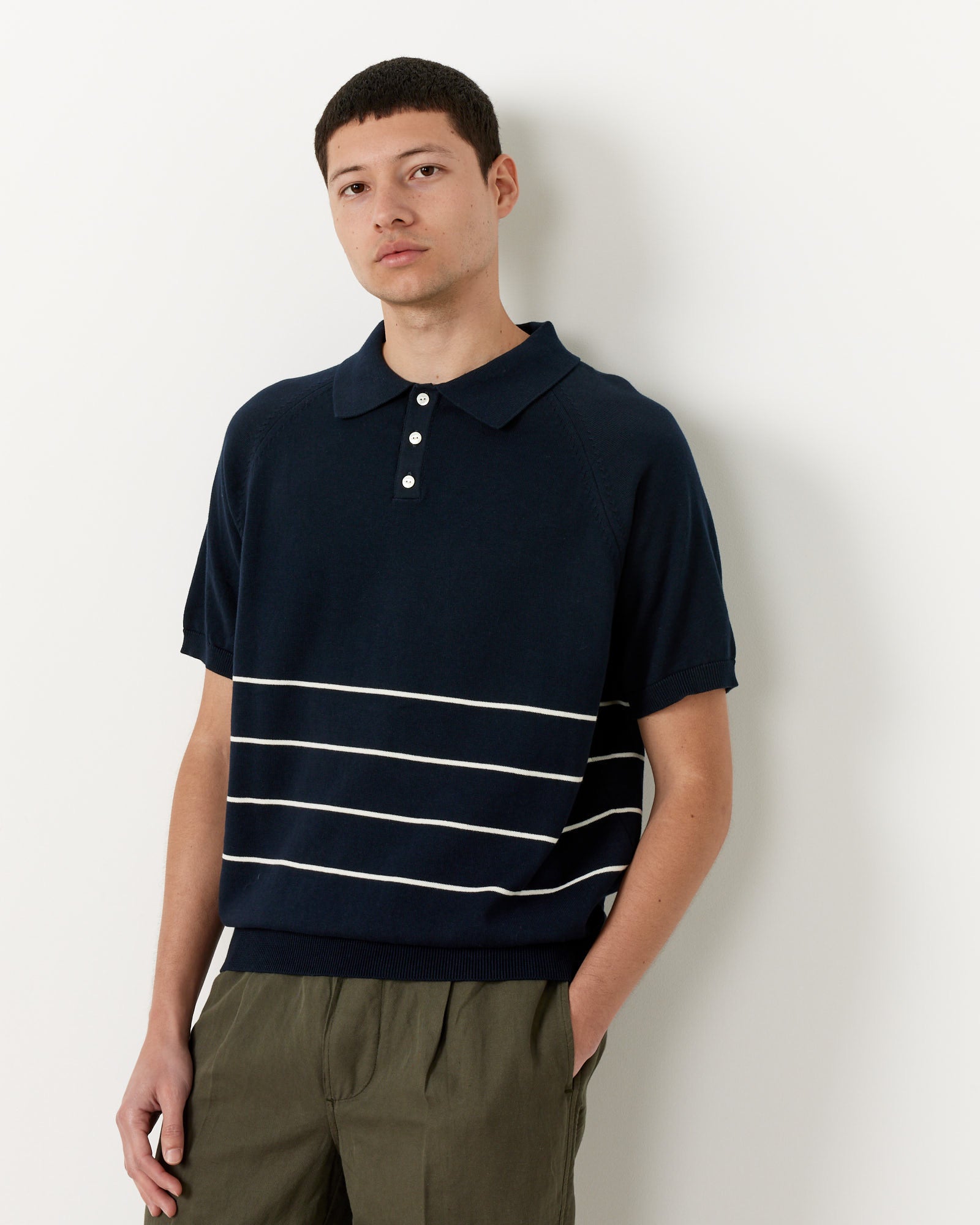 Navy blue polo shirt