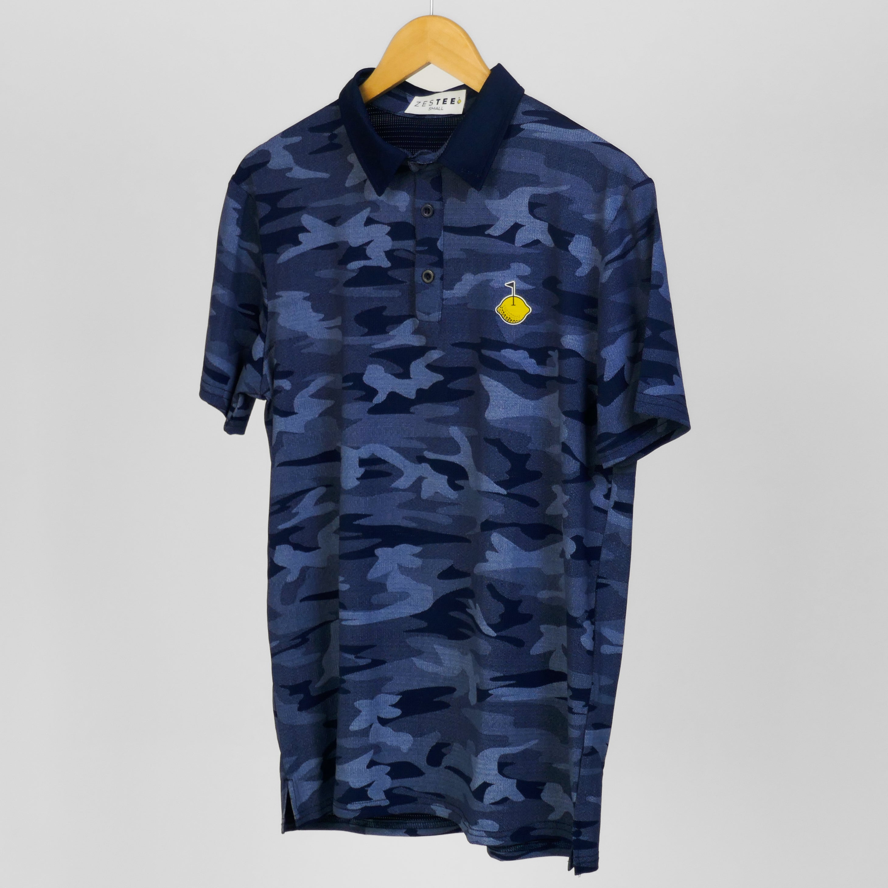 Navy camouflage polo shirt