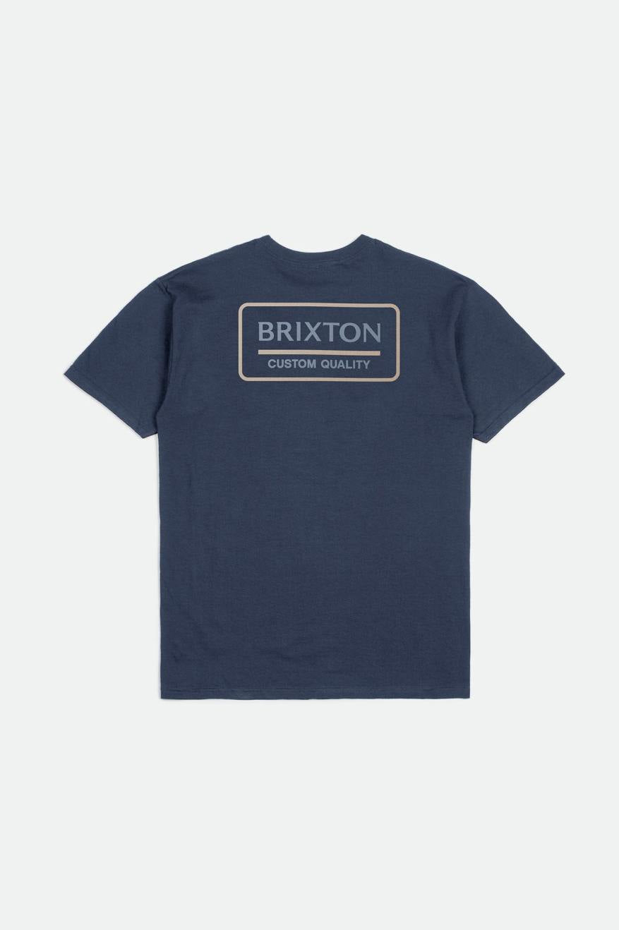 Palmer Standard Tee in Washed Navy, Dusty Blue, and Smoke Grey.