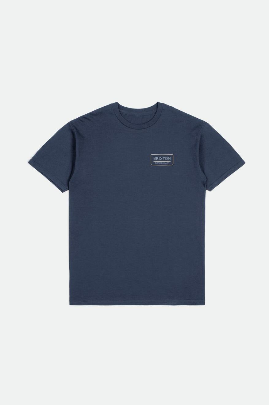 Palmer Standard Tee in Washed Navy, Dusty Blue, and Smoke Grey.